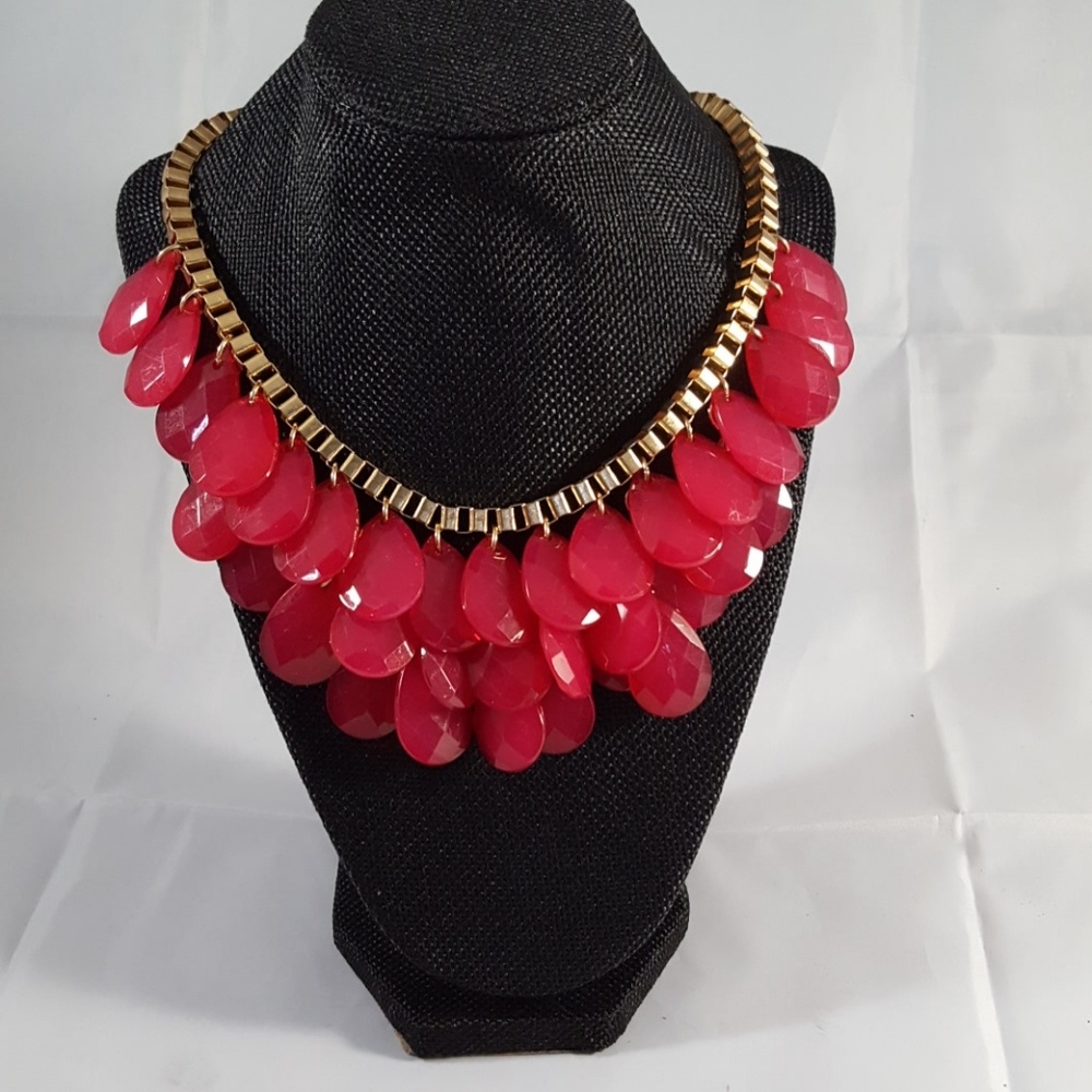 Hot Pink Choker Statement Necklace